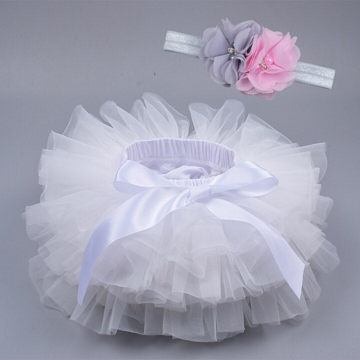 Tutu Skirt & Headband Flower Set
