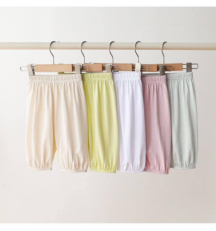 Children’s Summer Comfortable Fashion Casual Light Solid Color Pants – Simple Trousers-0