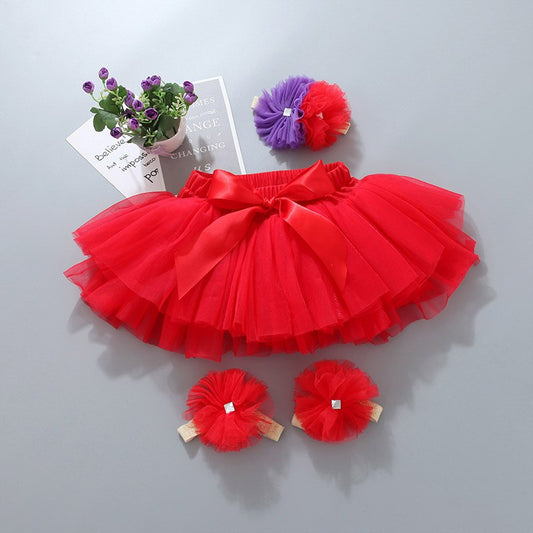 Tutu Skirt & Headband Flower Set